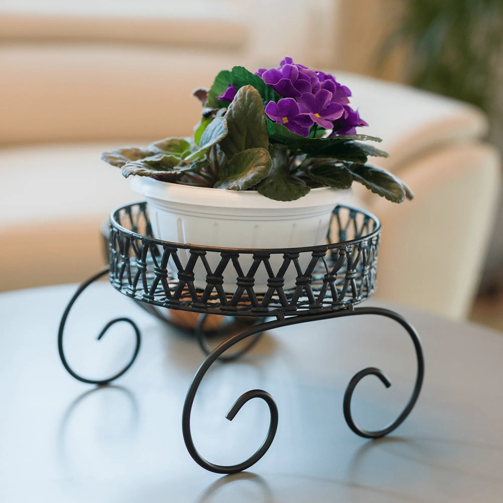 Suport pentru flori, metal, negru, RABIO