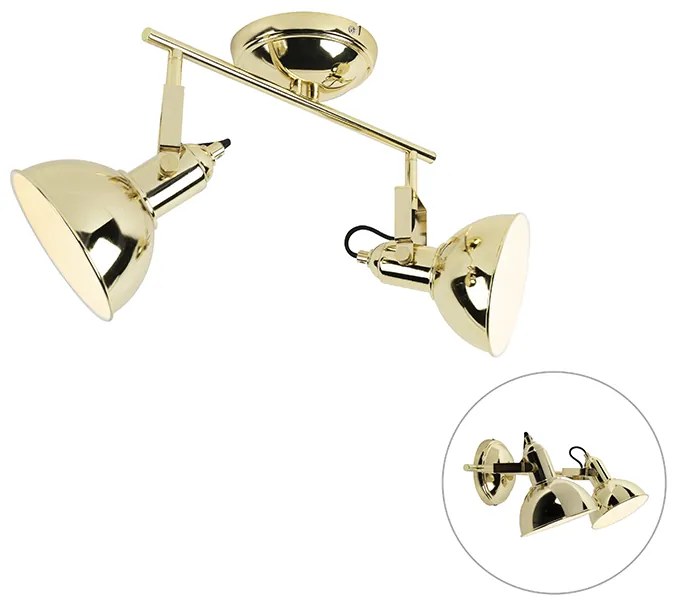 Spotlight Art Deco auriu cu 2 lumini - Tommy