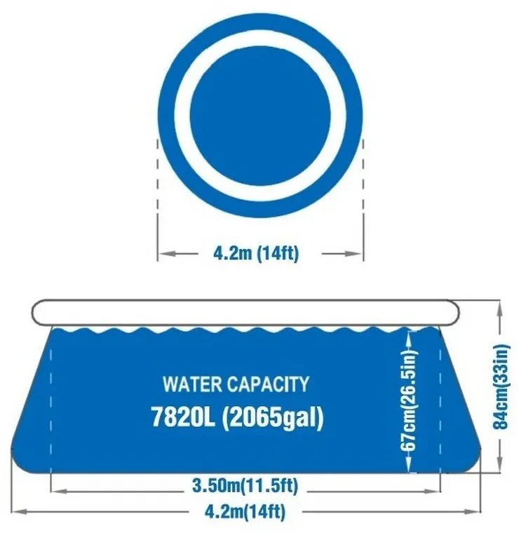 Set piscină gonflabilă cu bordură 420 x 84 cm