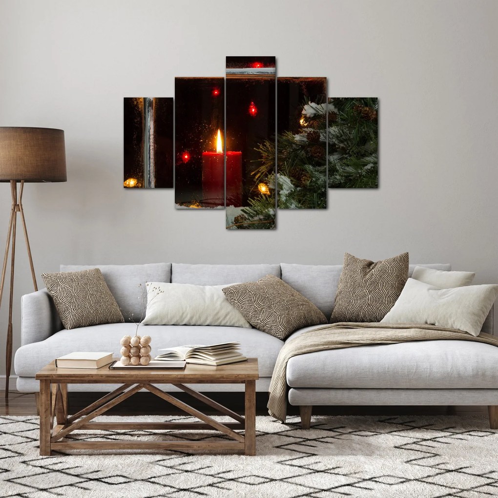 Tablou - Lumânare strălucitoare de Crăciun (150x105 cm)