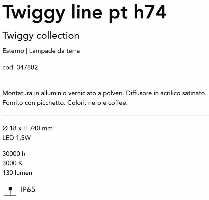 Tarus LED iluminat exterior IP65 Twiggy line pt H-74cm negru