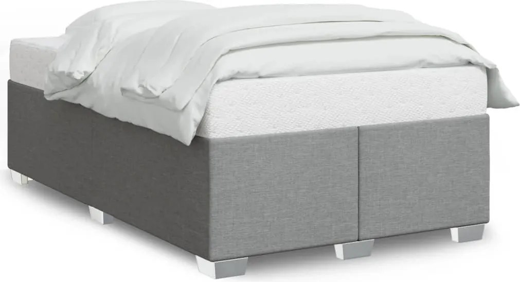 vidaXL Cadru de pat fără saltea, gri deschis, 120x200 cm, textil