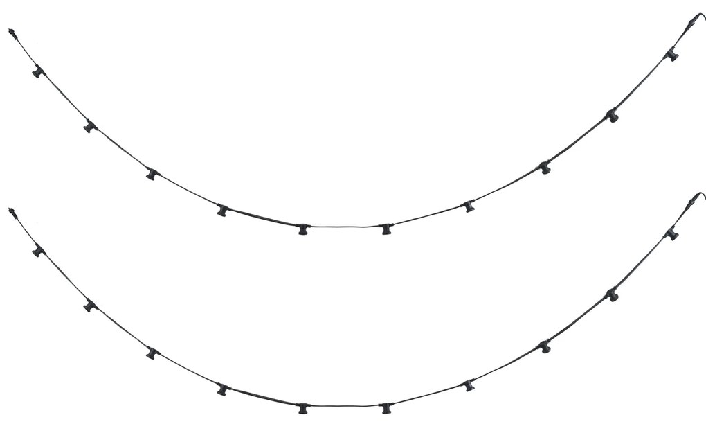 Ghirlandă luminoasă neagră interconectabilă cu priză 10m 20 lumini IP64 - Lubber