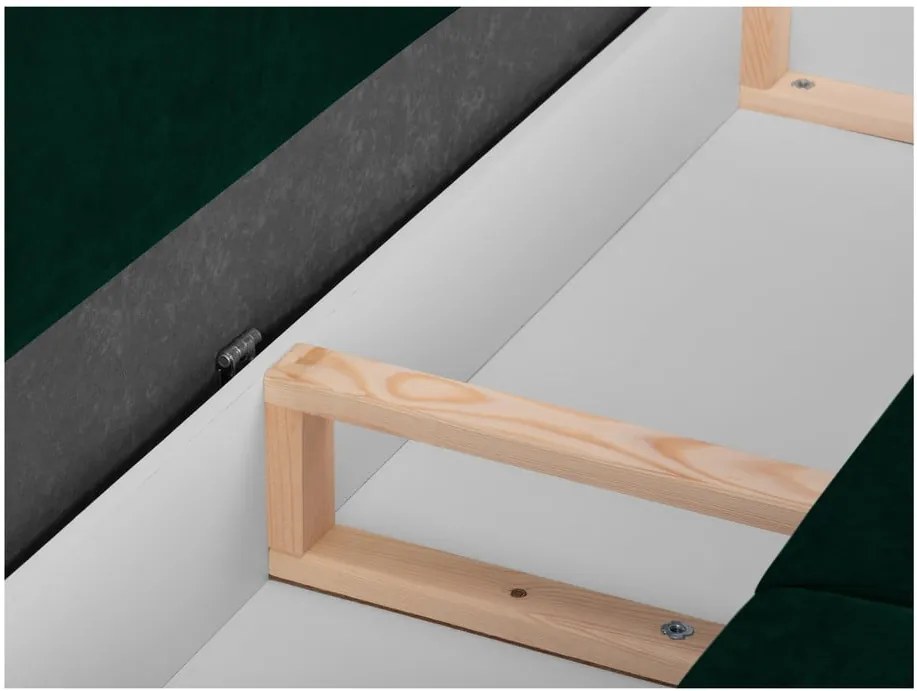 Canapea extensibilă cu 3 locuri și spațiu de depozitare Mazzini Sofas Freesia, verde