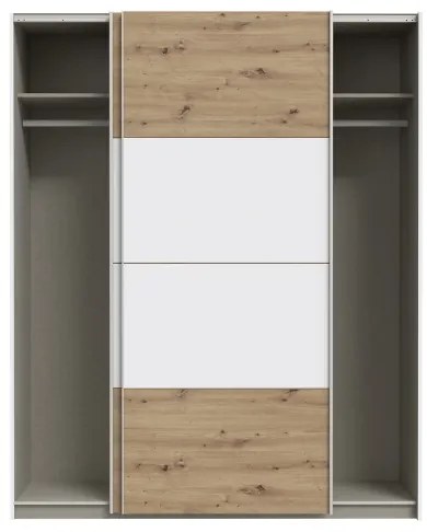 Dulap pentru haine KARO 170 x 210 cm, alb/stejar Artisan