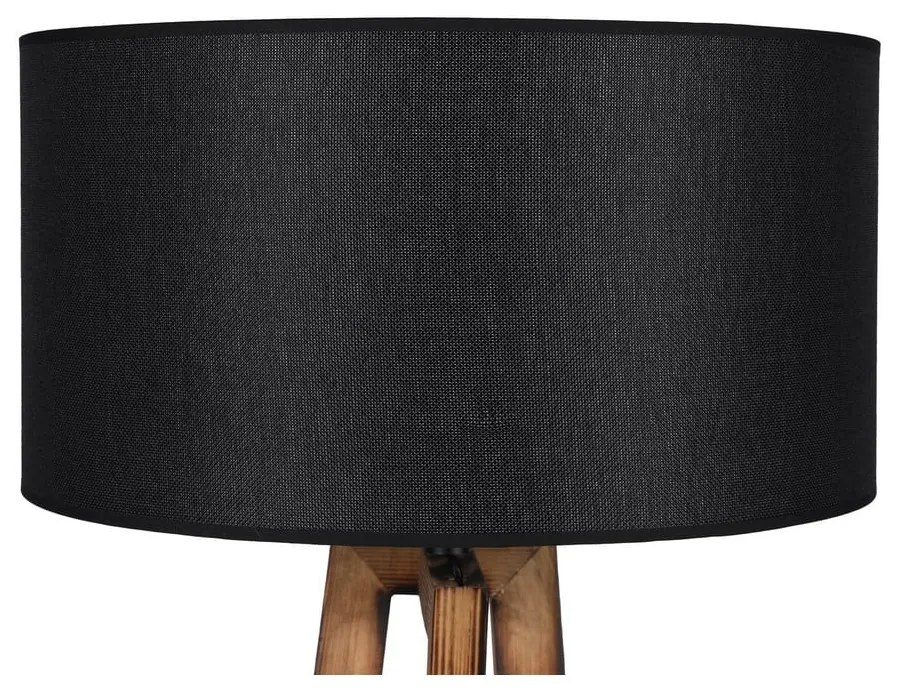 Lampadar negru/maro cu abajur textil (înălțime 149 cm) Maçka – Opviq lights
