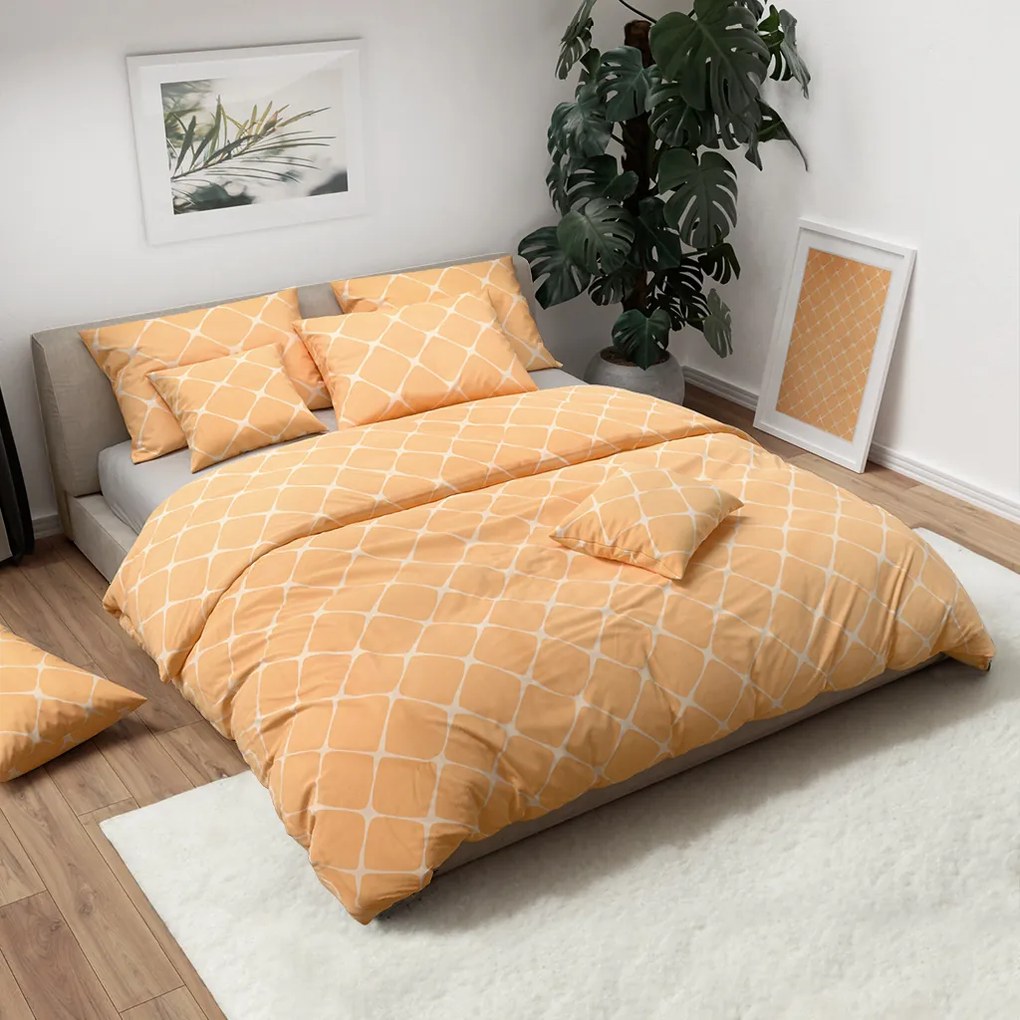 Lenjerie de pat din bumbac ARMINA culoare piersica Dimensiune lenjerie de pat: 70 x 90 cm | 140 x 200 cm
