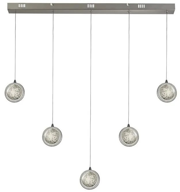 Lustra liniara cu 5 pendule LED Quartz
