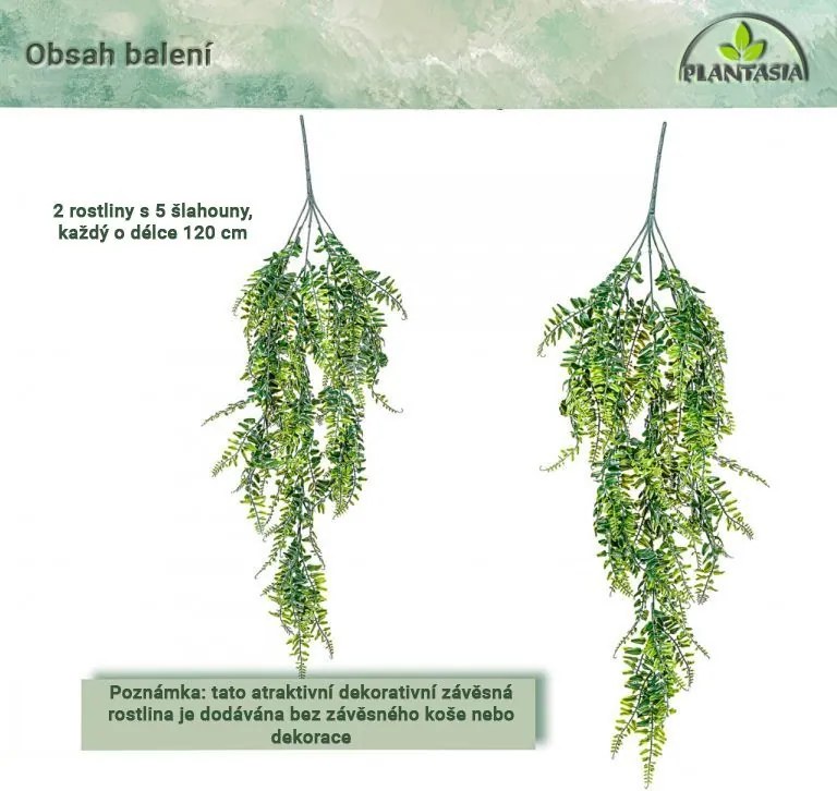 PLANTASIA Set de plante artificiale suspendate, 120 cm,2 buc