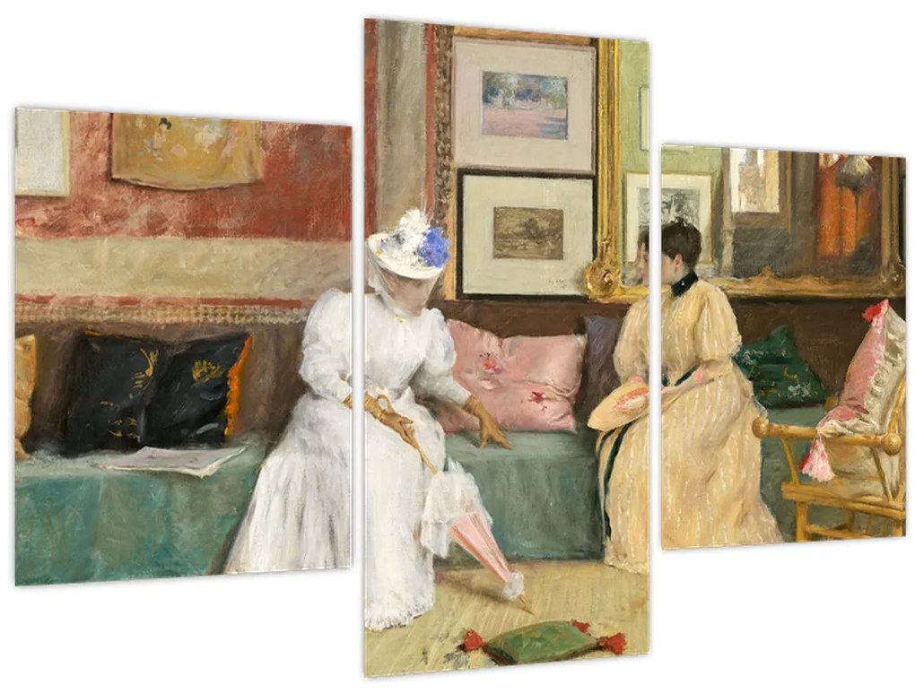 Tablou - William Merritt Chase, A Friendly Call, reproducere (90x60 cm)