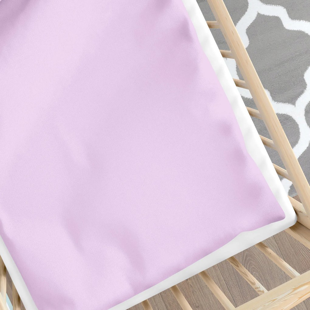 Goldea lenjerie pătuț din 100% bumbac - liliac 90 x 130 și 40 x 60 cm