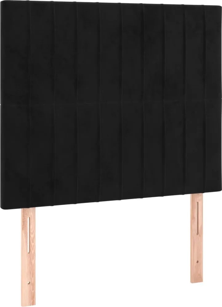 vidaXL Tăblie de pat neagră 80x5x118/128 cm catifea