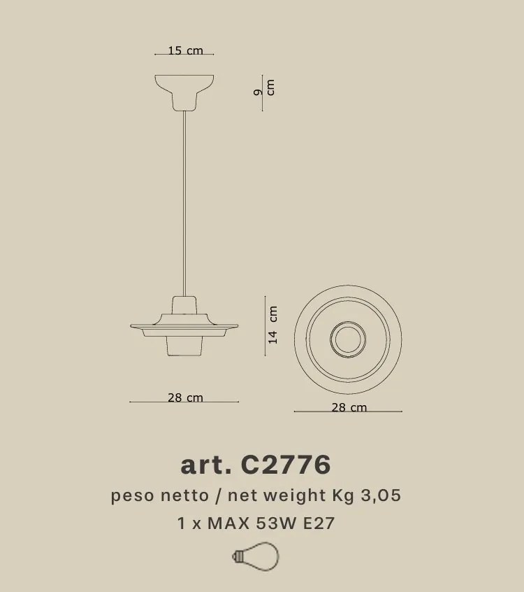 Pendul din ceramica design italian realizata manual Voila