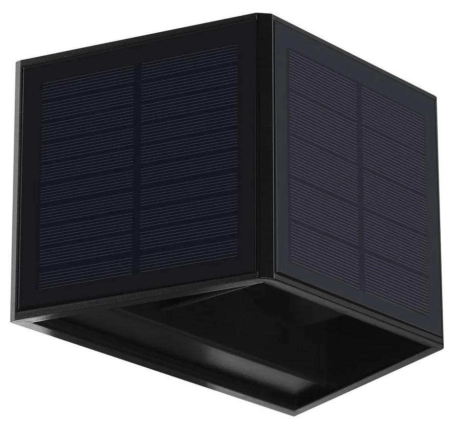 Aplică LED solară WINGS LED/2W/3,2V 3000K IP54 neagră
