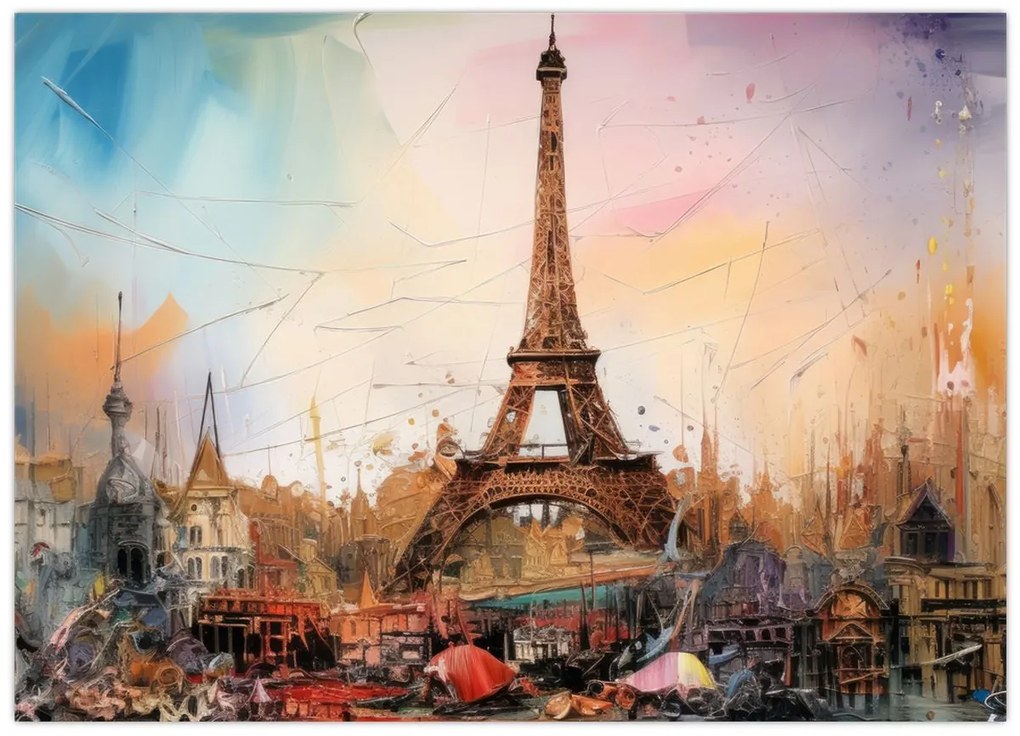 Tablou - Pictură a Turnului Eiffel (70x50 cm)