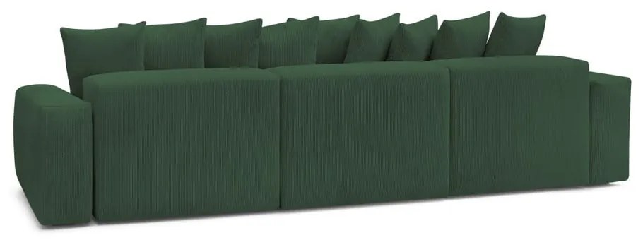 Colțar verde cu tapițerie din catifea reiată Voltaire – Bobochic Paris