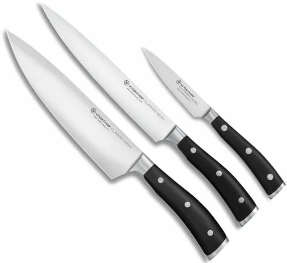 Wüsthof - Set 3 cuțite de bucătărie CLASSIC IKON, negru