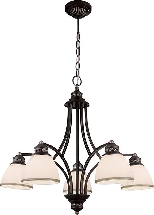 Lustru suspendat pe cablu CLAIR 5xE27/60W/230V, diametru 65 cm, finisaj bronz