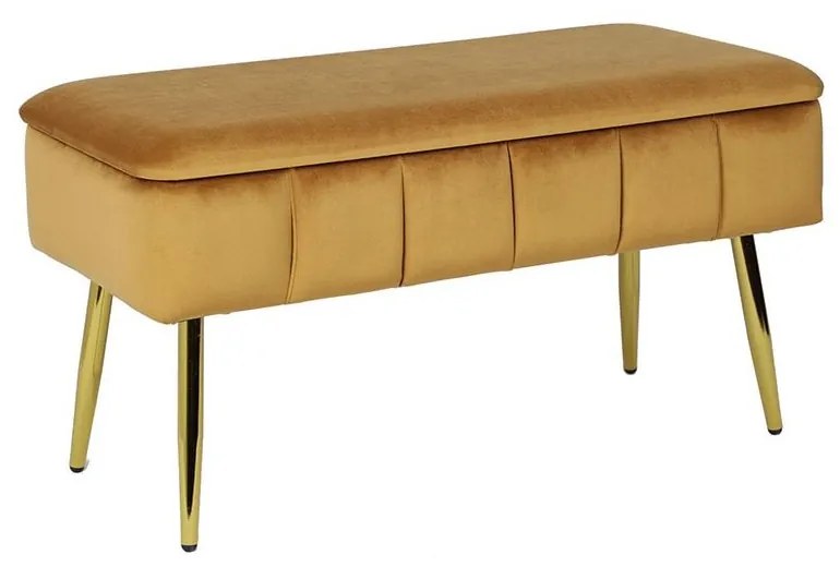 Bancheta cu spatiu depozitare Mustard Golden 80 cm x 42 cm