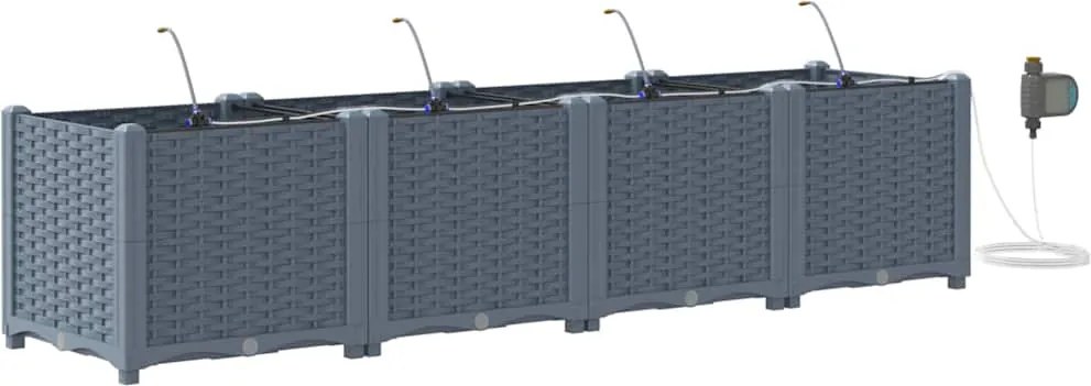 vidaXL Vază pentru Grădină 4 pcs Gri Deschis Oțel