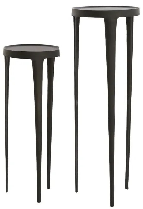 Măsuțe auxiliare 2 buc. rotunde din metal ø 35 cm Tobias – Light &amp; Living