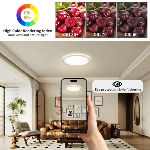 Plafonieră LED pentru baie Brilagi ULTRA SLIM LED/24W/230V d. 42 cm alb IP54