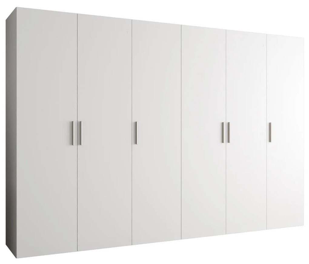 Dulap de haine 300 cm Borry 1 (alb + Argintiu). 1125792