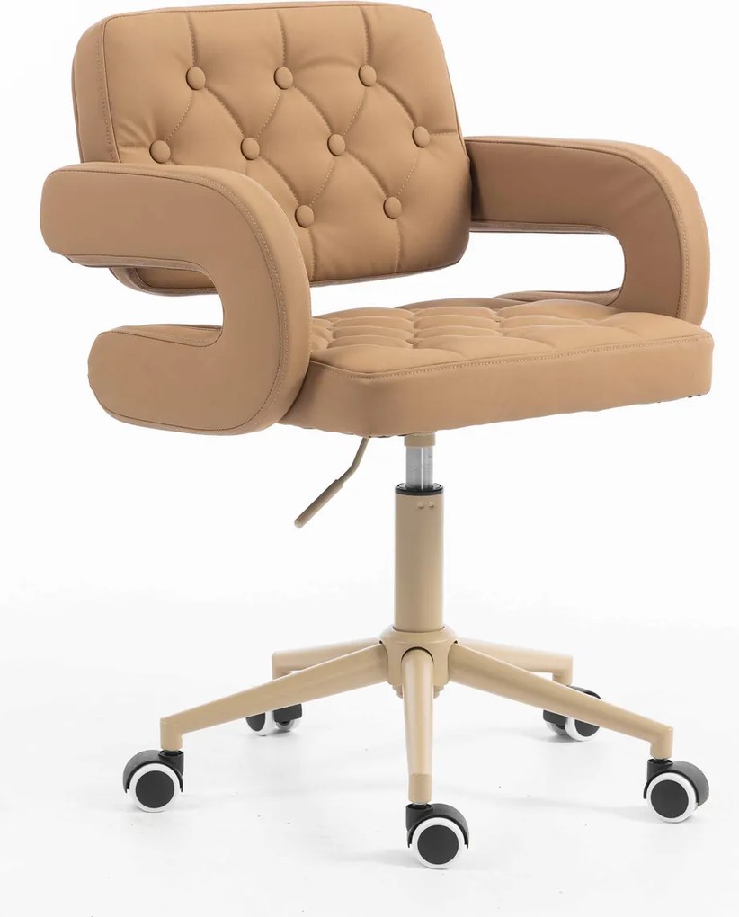 HR8403K Scaun Caramel Piele Ecologica Premium Soft cu Bază Crem