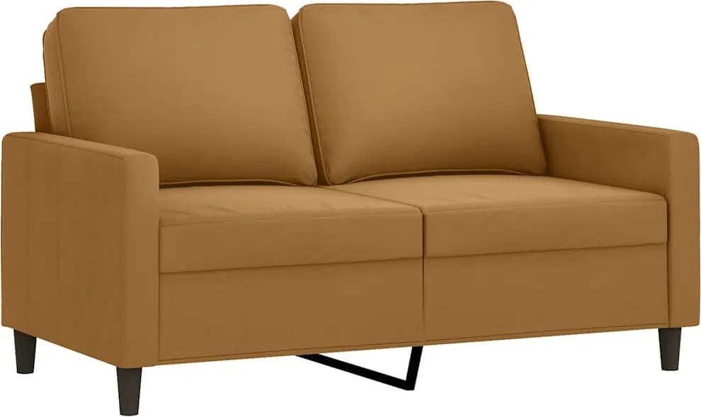 vidaXL Canapea cu 2 locuri, maro, 120 cm, catifea
