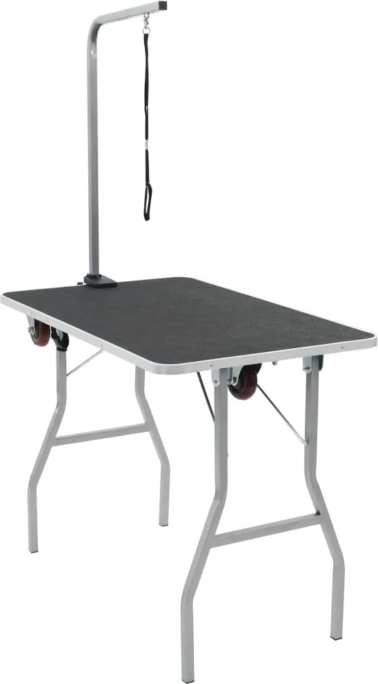 vidaXL Masă portabilă de toaletare pentru câini, cu roți