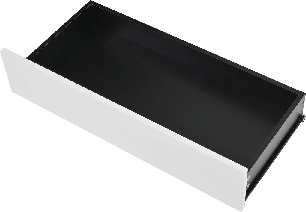 Dulap pentru pantofi cu 2 uși și 1 sertar, cu iluminare LED și raft reglabil pentru încălțăminte, 105x39,5x86 cm, Negru+Alb