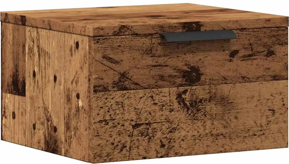 vidaXL Noptieră de perete, lemn vechi, 34x30x20 cm