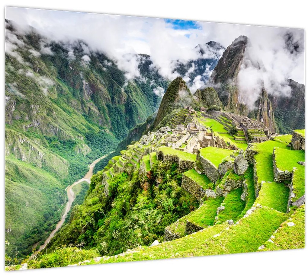Tablou pe sticlă - Machu Picchu (70x50 cm)