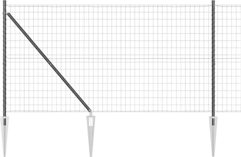 vidaXL Gard cu Stâlp Gri 1,4 x 10 m Oțel și PVC
