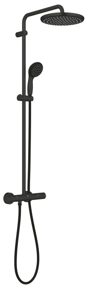 Set de dus 250 cu termostat, 1 jet, negru mat