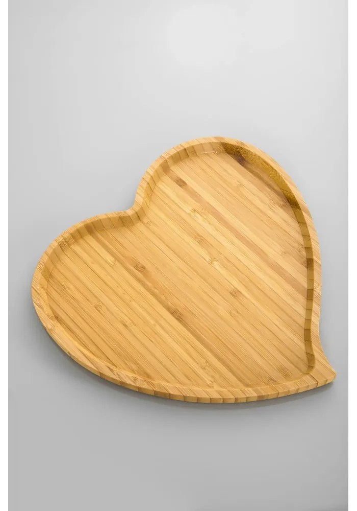 Platou servire din bambus Bambum Amor, 27 cm