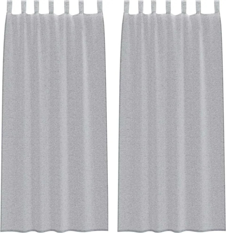 vidaXL Cortină din Voile 2 pcs Gri închis 225 x 140 cm Poliester