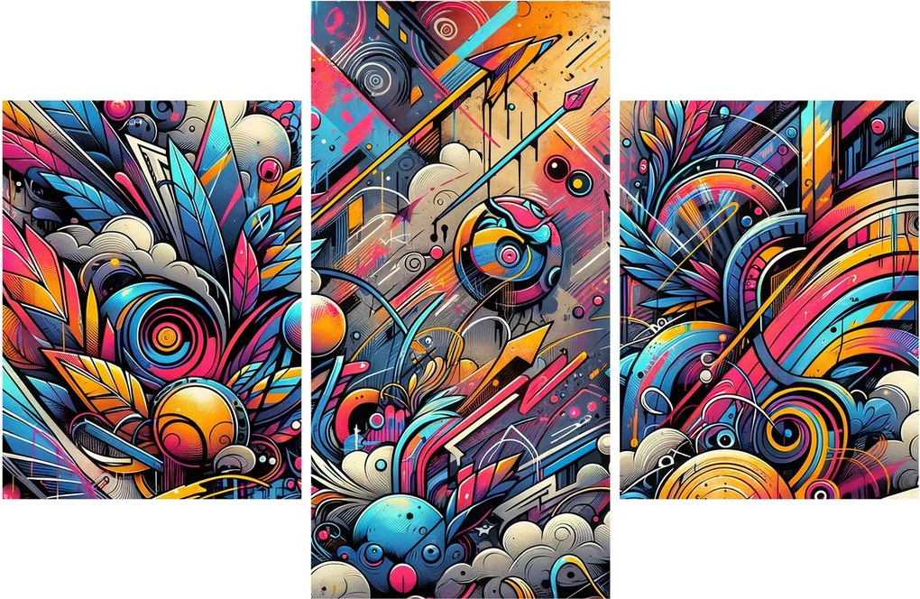 Tablou - Graffiti multicolor (90x60 cm)