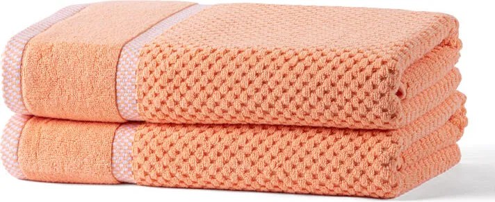 Set de 2 prosoape de baie din frotir MODENA caisă 70 x 140 cm