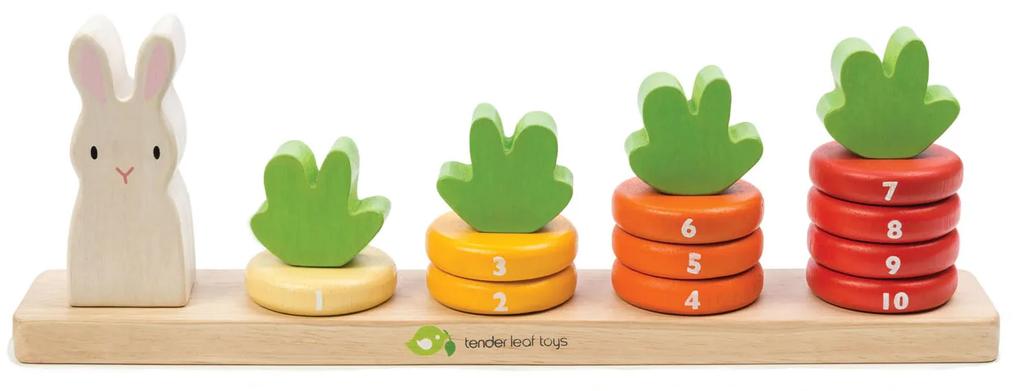 Tender Leaf Toys - Numaratoarea morcovilor din lemn -  Counting Carrots