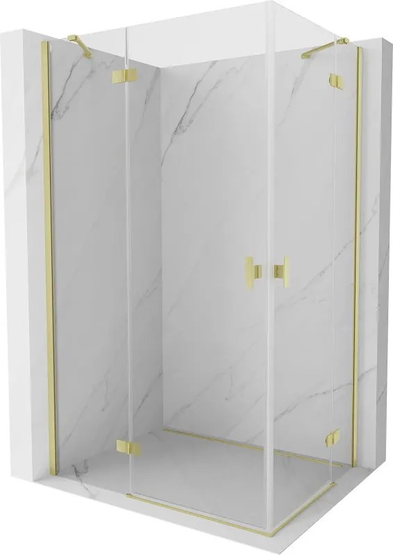 Mexen Mist-H Duo cabină de duș cu deschidere pe stânga 100 x 90 cm, transparent, auriu periat - 8A5-100L-090P-55-00