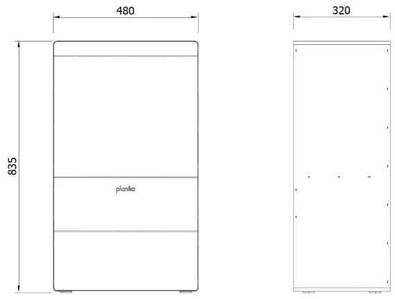 Șemineu BIO cu telecomandă Planika Senso Stove BEV 83,5x48 cm 2,5kW