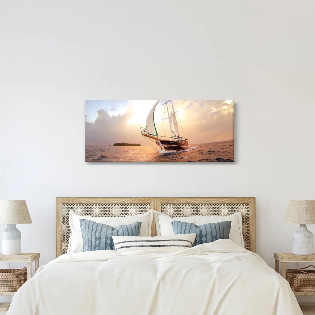 Tablou cu iaht (120x50 cm)