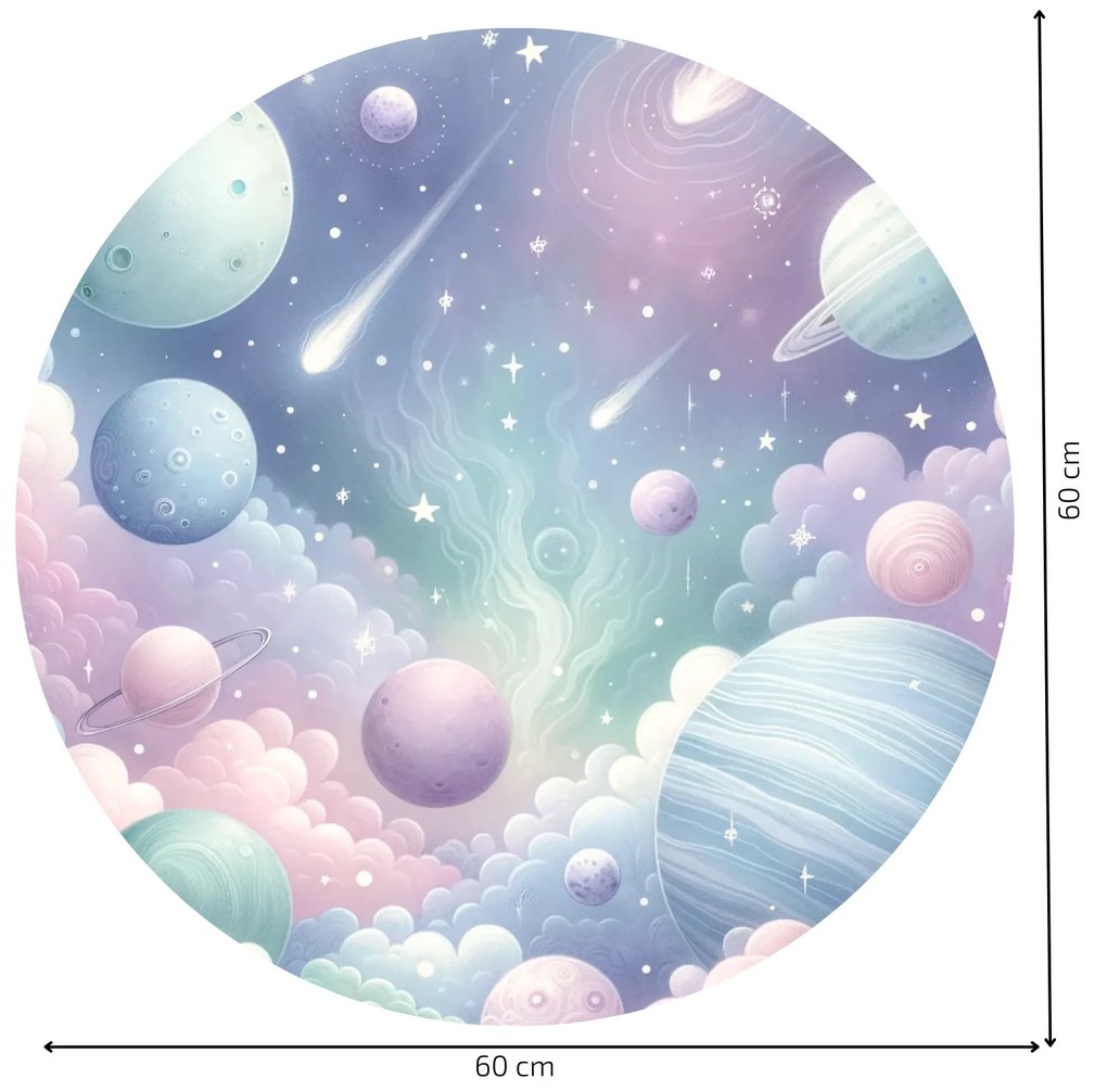 PIPPER. Autocolant circular de perete „Un univers magic” mărimea: 100cm