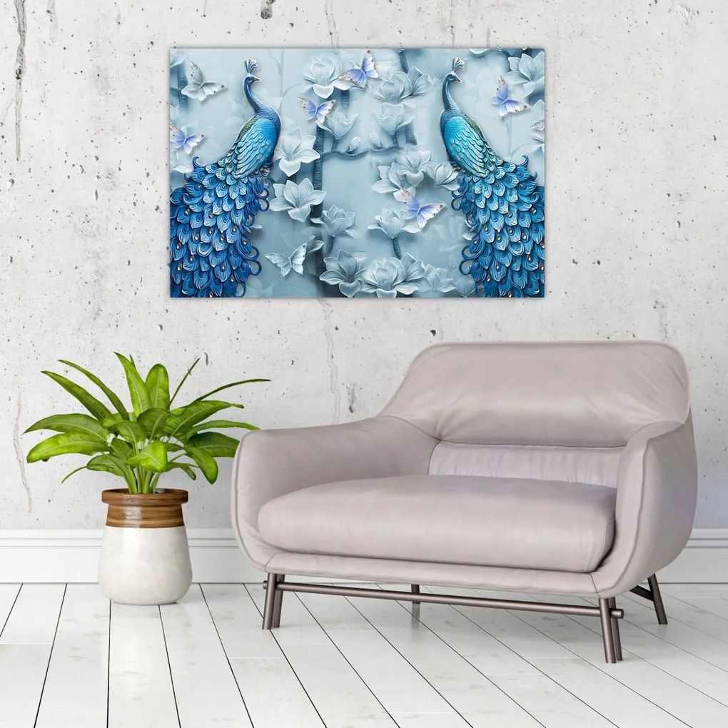 Tablou cu păuni (90x60 cm)