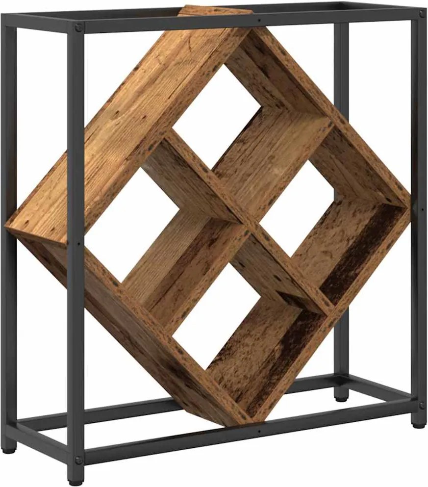 vidaXL Raft pentru vin Lemn vechi 51 x 18 x 52,5 cm Lemn compozit