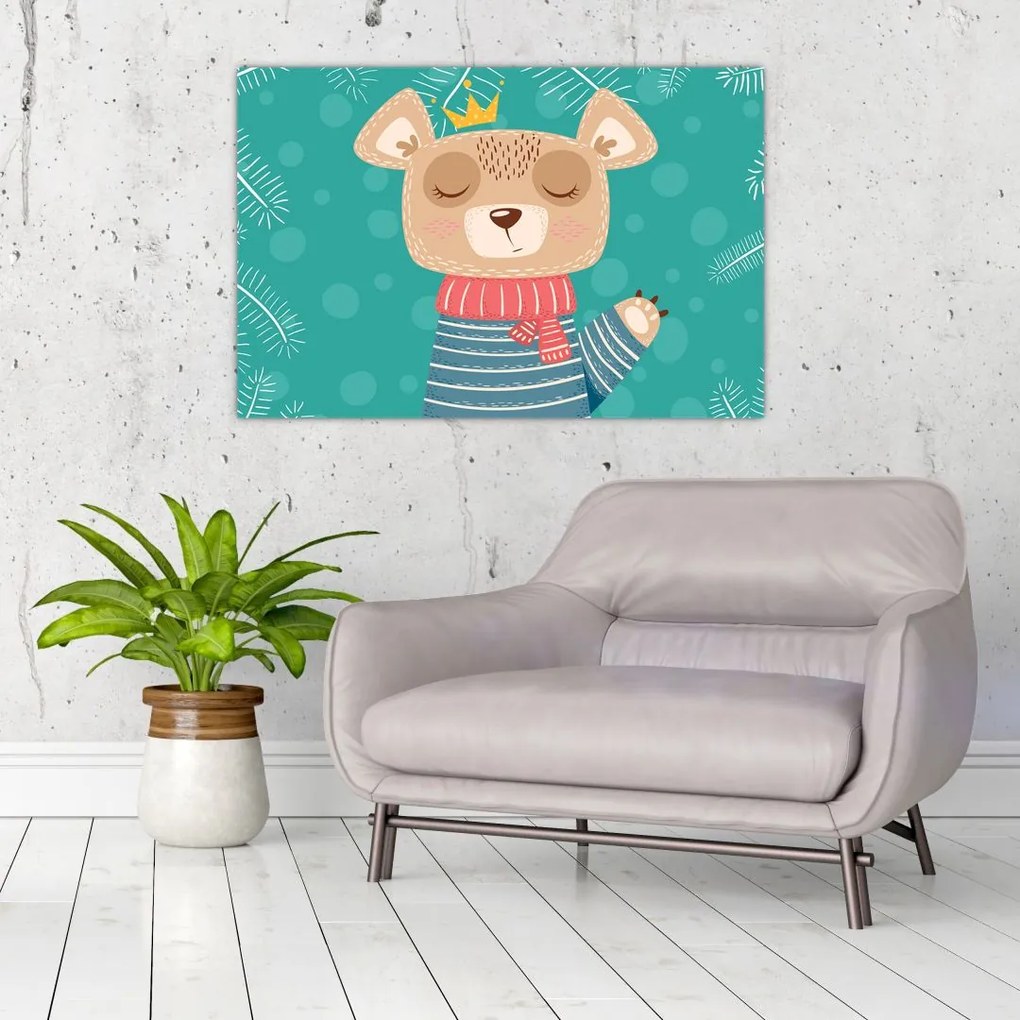 Tablou - Ursulețul fluturând labuța (90x60 cm)