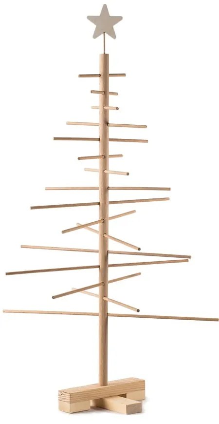 Brad de Crăciun din lemn Nature Home, înălțime 75 cm
