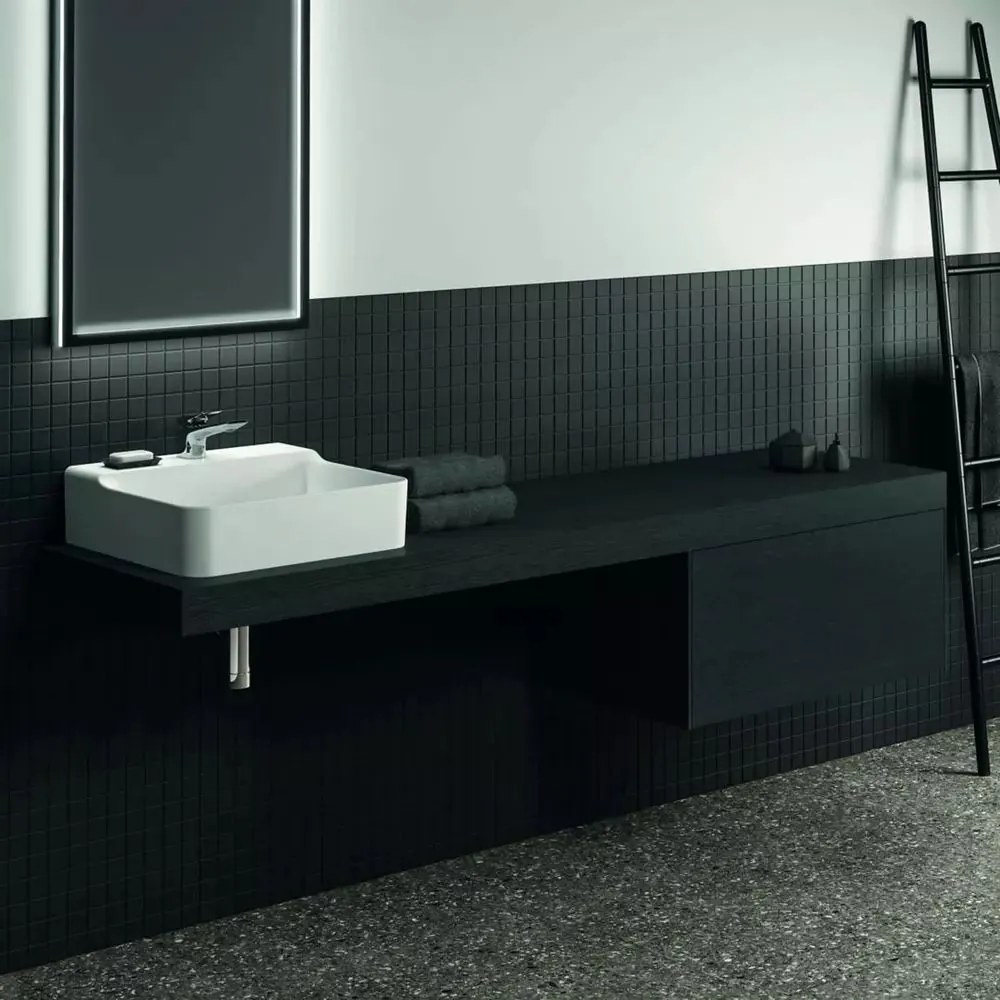 Dulap baza suspendat Ideal Standard Atelier Conca finisaj stejar inchis 1 sertar 80 cm
