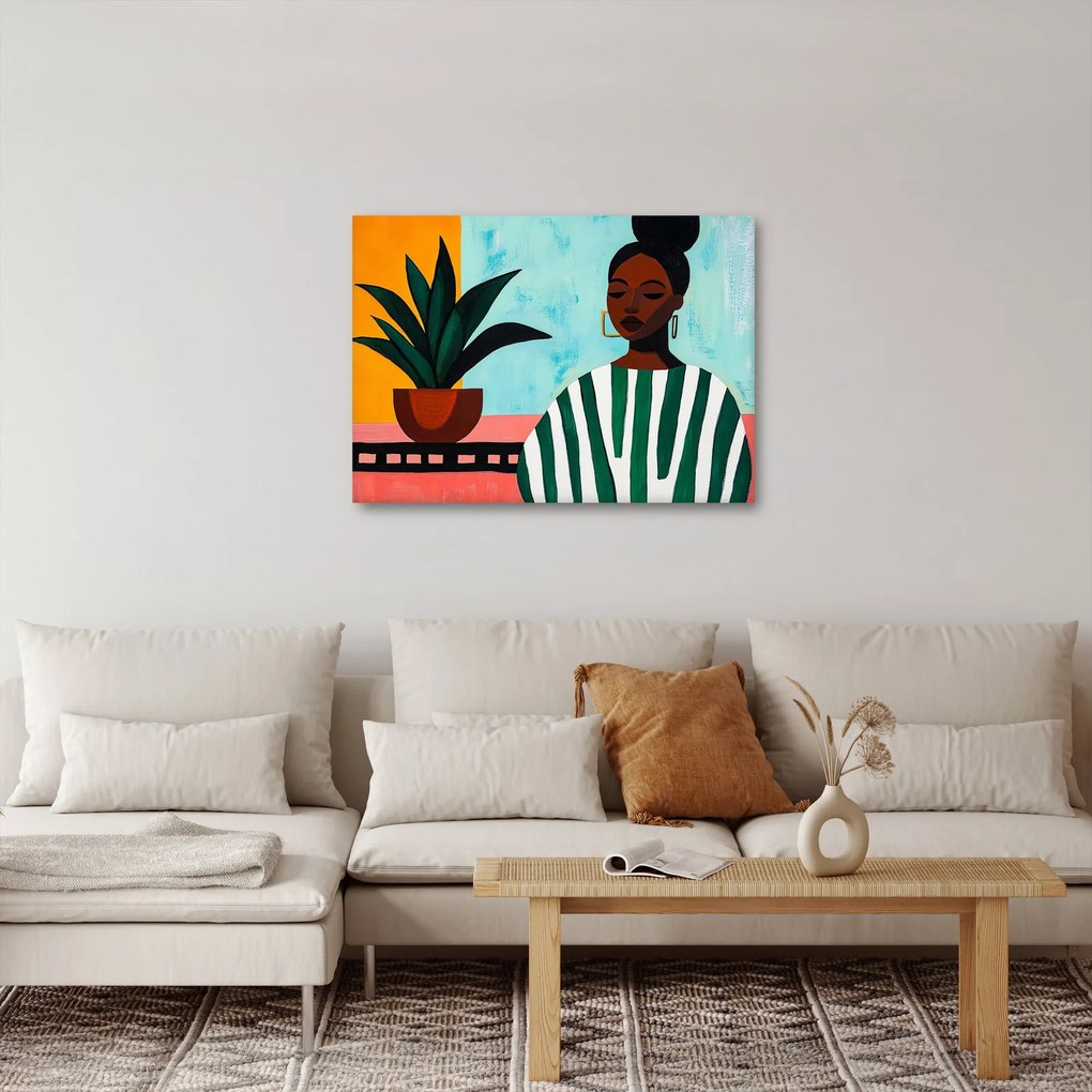 Tablou - Femeie cu floare (70x50 cm)